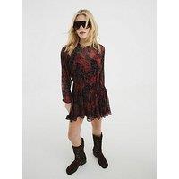 River Island Belted Print Mini Dress - Red