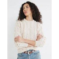 River Island Fringe Jumper - Beige
