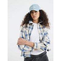 River Island Embellished Check Shirt - Cream