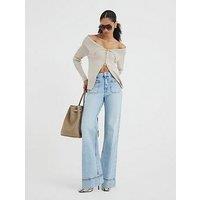 River Island High Rise Leg Jeans - Blue