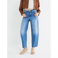 River Island Seam Barrel Misty Jean - Medium Denim - Blue