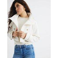 River Island Cropped Military Jacket - Cream