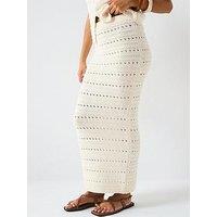 V By Very Pointelle Skirt Coord - Light Cream