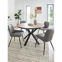 Very Home Oslo 120Cm Round Dining Table & 4 Sorena Grey Chairs