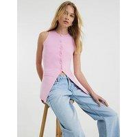 River Island Longline Waistcoat - Pink