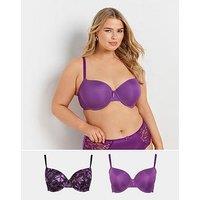 Yours Curve 2 Pack Floral Padded Bra
