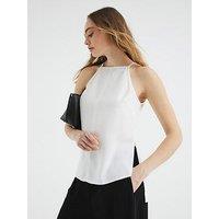 River Island Contrast Stitch Cami Top - Cream