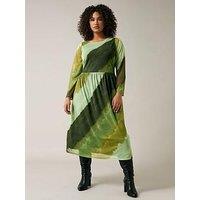 Evans Smudge Print Mesh Dress