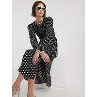 River Island Shirred Sahara Dress - Black