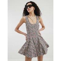 River Island Puffball Button Dress - Black