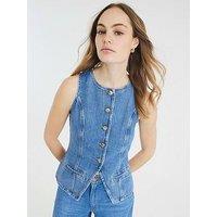 River Island Denim Waistcoat - Blue