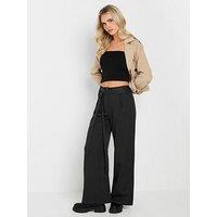 Pixiegirl Petite Double Wrap Wide Leg Trouser 27" - Black