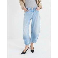 River Island Seam Detail Barrel Jeans - Light Blue