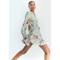 River Island Printed Mini Dress - Bright Blue