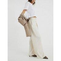 River Island Wide Leg Trouser - Cream