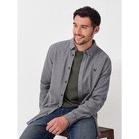 Crew Clothing Long Sleeve Herringbone Flannel Shirt - Dark Blue