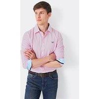 Crew Clothing Slim Micro Gingham Long Sleeve Shirt - Pink