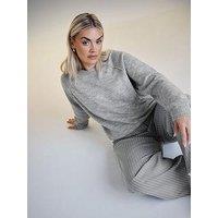 Yours Curve Seam Detail Soft Jumper - Grey