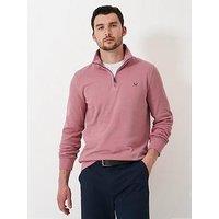 Crew Clothing French Rib 1/2 Zip Knitted Jumper - Pink
