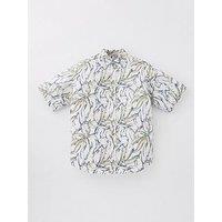 Jack & Jones Junior Boys Joshua Printed Short Sleeve Shirt - Cream
