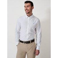 Crew Clothing Slim Fit Long Sleeve Oxford Shirt - White