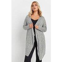 Yours Curve Waterfall Metallic Cardigan - Grey