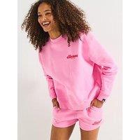 Ellesse Womens Very Exclusive Holmrook Sweatshirt & Short Set - Pink