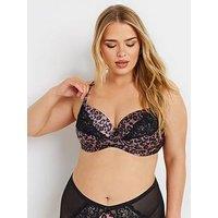 Yours Curve Leopard Satin T Shirt Bra