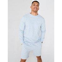 Ellesse Mens Very Exclusive Miscuglio Crew And Short Set - Blue Speckle