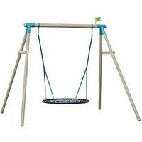 Tp Knightswood Double Wooden Swing Set With Giant Nest Swing