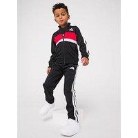 Adidas Sportswear Kids Boys Seasonal Essentials Tiberio 3-Stripes Tricot Track Suit - Black