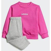Adidas Sportswear Infant Unisex Essentials Crew And Joggers Set Kids - Pink