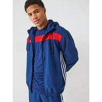Adidas Mens Tiro Essentials Woven Hoody - Navy/Red
