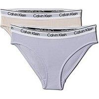 Calvin Klein Girls 2 Pack Modern Cotton Bikini Briefs - Multi