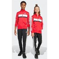 Adidas Sportswear Junior Boys Seasonal Essentials Tiberio 3-Stripes Tricot Track Suit - Red