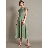 Monsoon Monica Lace Midi Dress Green