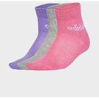 Adidas Sportswear Kids Unisex Linear Ankle Socks 5 Pairs - Pink