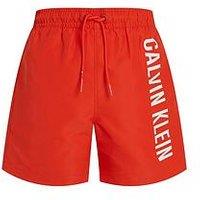 Calvin Klein Boys Medium Drawstring Swim Short - Red