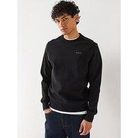 Belstaff Alloy Small Linear Logo Crew Neck Sweatshirt - Black