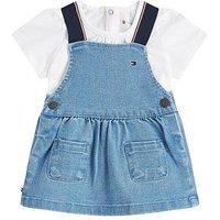 Tommy Hilfiger Baby Girls Denim Dungaree Dress - Blue