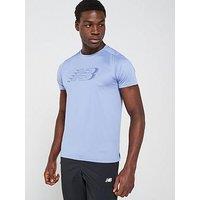 New Balance Men'S Running Sport Essentials Printed Run T-Shirt - Blue