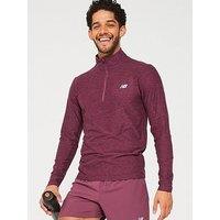 New Balance Men'S Running Space Dye 1/4 Zip Top - Purple