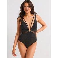 Dorina Metallic Shaping Swimsuit - Black