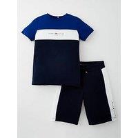 Tommy Hilfiger Boys Boys Colour Block T-Shirt And Short Set - Blue