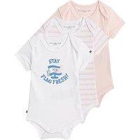 Tommy Hilfiger Baby Girls 3 Pack Short Sleeve Bodysuit Giftbox - Pink
