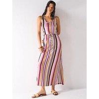 V By Very Channel Waist Maxi Dress - Multi