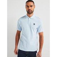 Belstaff Left Chest Patch Logo Regular Fit Polo Shirt - Light Blue