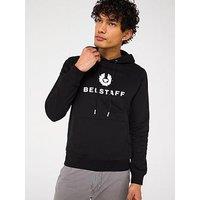 Belstaff Signature Chest Logo Regular Fit Crew Hoodie - Black/White