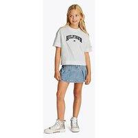 Tommy Hilfiger Girls Melange Varsity Archive Short Sleeve T-Shirt - White