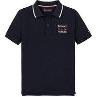 Tommy Hilfiger Boys Flag Short Sleeve Polo Shirt - Navy